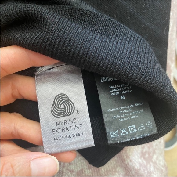 Zadig and Voltaire 100% merino wool cashmere skull lightweight sweater NWT - Picture 4 of 8